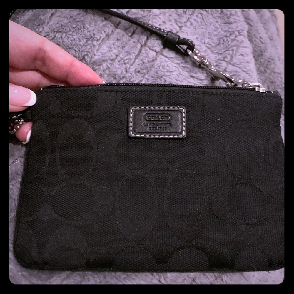 Small black Coach wristlet